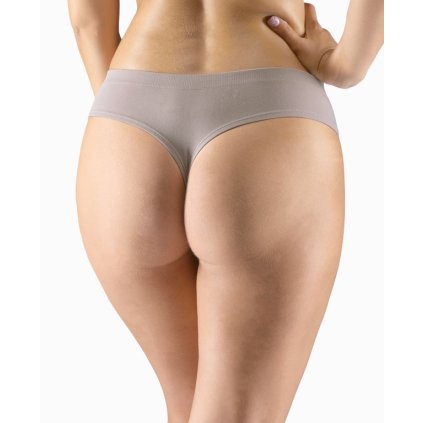 GINA dámské tanga francouzská, francouzské, bezešvé, bokové, jednobarevné Eco Bamboo 04031P - šedohnědá L/XL (Velikost L/XL, Barva šedohnědá)