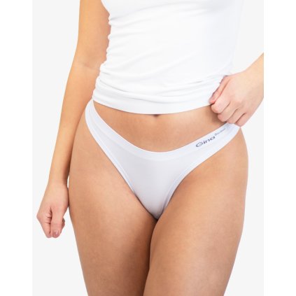 GINA dámské kalhotky brazilky, bezešvé, klasické, jednobarevné Bamboo PureLine 06015P - bílá L/XL (Velikost L/XL, Barva bílá)