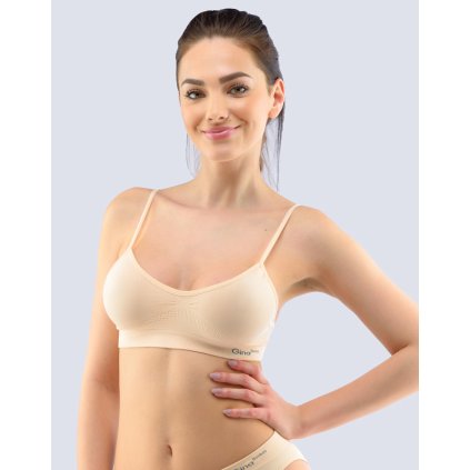 GINA dámské top podprsenkový s úzkými ramínky, úzká ramínka, bezešvé, jednobarevné Bamboo PureLine 07010P