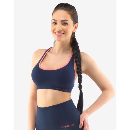 GINA dámské podprsenka sportovní s vycpávkami, bez kostice, bezešvé ECO Bamboo Sport 07018P - lékořice tomato L/XL (Velikost L/XL, Barva lékořice tomato)