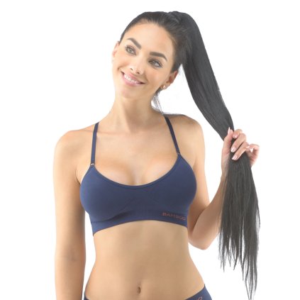 GINA dámské podprsenka sportovní s vycpávkami, bez kostice, bezešvé, jednobarevné Eco Bamboo 07020P - lékořice tomato L/XL (Velikost L/XL, Barva lékořice tomato)