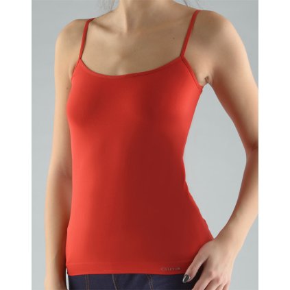 GINA dámské košilka, úzká ramínka, bezešvé, jednobarevné MicroBavlna 08004P - třešňová S/M (Velikost S/M, Barva třešňová)