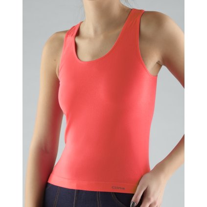 GINA dámské tílko, širší ramínka, bezešvé, jednobarevné MicroBavlna 08009P - třešňová S/M (Velikost S/M, Barva třešňová)