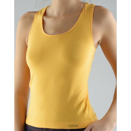 GINA dámské tílko boxer, bezešvé, jednobarevné MicroBavlna 08010P - sv. oranžová M/L (Velikost M/L, Barva sv. oranžová)