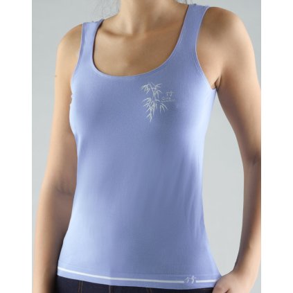 GINA dámské tílko, širší ramínka, bezešvé, s potiskem Bamboo Cotton 08986P - ocelová bílá S/M (Velikost S/M, Barva ocelová bílá)