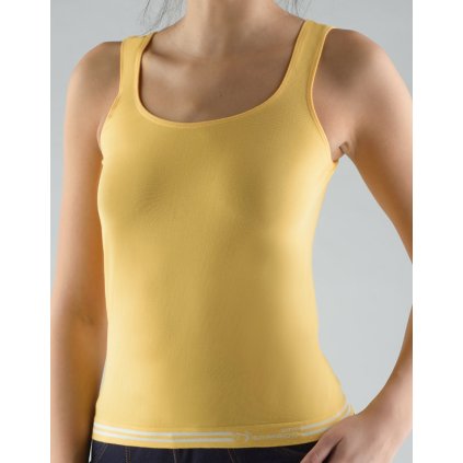 GINA dámské tílko, širší ramínka, bezešvé Bamboo Cotton 08987P - angreštová bílá S/M (Velikost S/M, Barva angreštová bílá)