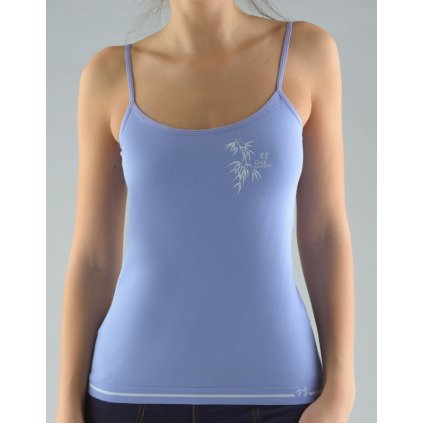 GINA dámské košilka, úzká ramínka, bezešvé, s potiskem Bamboo Cotton 08989P - ocelová bílá M/L (Velikost M/L, Barva ocelová bílá)