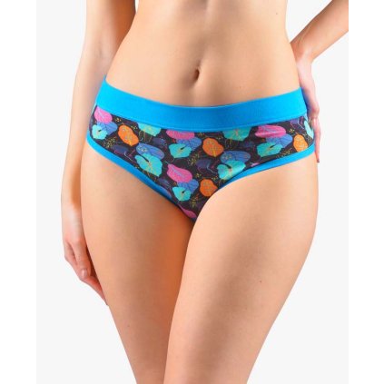 GINA dámské kalhotky klasické, širší bok, šité, s potiskem Disco XVII 10269P - dunaj atlantic 38/40 (Velikost 38/40, Barva dunaj atlantic)