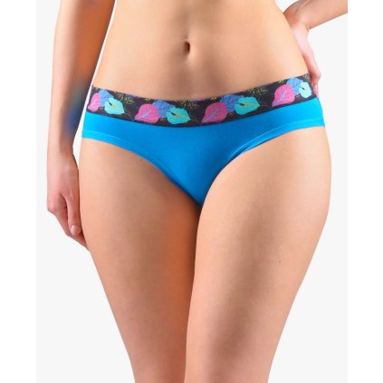 GINA dámské kalhotky francouzské, šité, bokové, s potiskem Disco XVII 14152P - dunaj atlantic 34/36 (Velikost 34/36, Barva dunaj atlantic)