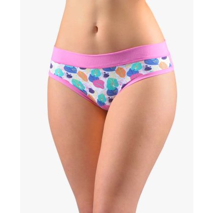 GINA dámské tanga francouzská, francouzské, šité, bokové, s potiskem Disco XVII 14155P - pink atlantic 42/44 (Velikost 42/44, Barva pink atlantic)