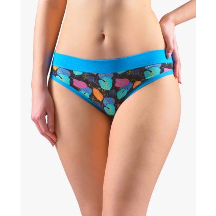 GINA dámské kalhotky bokové se širokým bokem, širší bok, šité, s potiskem Disco XVII 16169P - dunaj atlantic 34/36 (Velikost 34/36, Barva dunaj atlantic)