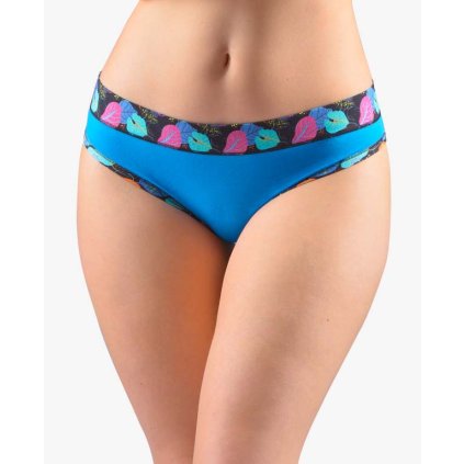 GINA dámské kalhotky bokové se širokým bokem, širší bok, šité, s potiskem Disco XVII 16170P - dunaj atlantic 34/36 (Velikost 34/36, Barva dunaj atlantic)