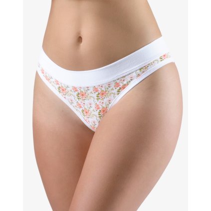 GINA dámské kalhotky bokové - brazilky, šité, s potiskem Disco XVIII 16179P - bílá maracuja 38/40 (Velikost 38/40, Barva bílá maracuja)