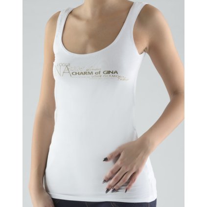 GINA dámské tílko, širší ramínka, šité, s potiskem Charmed I 18040P - bílá 42/44 (Velikost 42/44, Barva bílá)