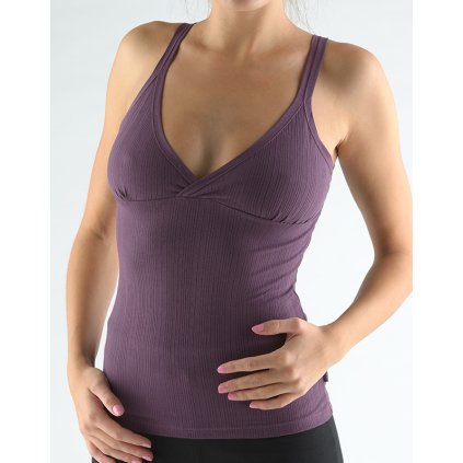 GINA dámské košilka, úzká ramínka, šité, jednobarevné Multirib 18994P - arónie 34/36 (Velikost 34/36, Barva arónie)