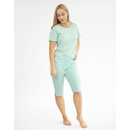 GINA dámské pyžamo ¾ dámské, 3/4 kalhoty, šité, s potiskem Pyžama 2022 19140P