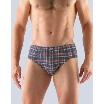 GINA pánské slipy se širším bokem, širší bok, šité, s potiskem 71104P - lékořice mrkvová 46/48 (Velikost 46/48, Barva lékořice mrkvová)