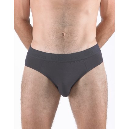 GINA pánské slipy se širším bokem, širší bok, šité, jednobarevné Eco Bamboo 71128P - tm. šedá 50/52 (Velikost 50/52, Barva tm. šedá)