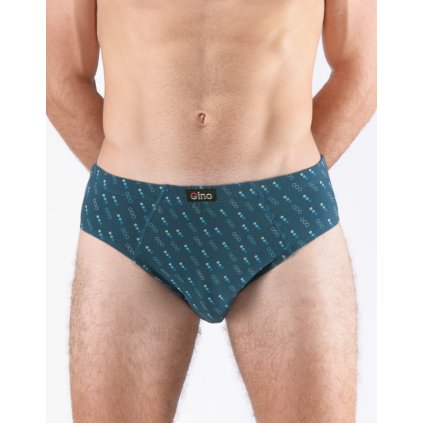 GINA pánské slipy se širším bokem, širší bok, šité, s potiskem 71130P - petrolejová dunaj 46/48 (Velikost 46/48, Barva petrolejová dunaj)