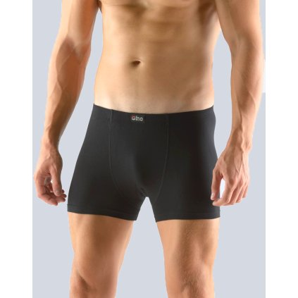 GINA pánské boxerky kratší nohavička, šité, jednobarevné Bamboo Classic 73088P - černá 50/52 (Velikost 50/52, Barva černá)