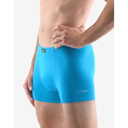GINA pánské boxerky kratší nohavička, šité, s potiskem Eco Bamboo 73124P - dunaj pomnenková 46/48 (Velikost 46/48, Barva dunaj pomnenková)