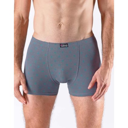 GINA pánské boxerky s kratší nohavičkou, kratší nohavička, šité, s potiskem 73127P - šedá šalvěj 46/48 (Velikost 46/48, Barva šedá šalvěj)