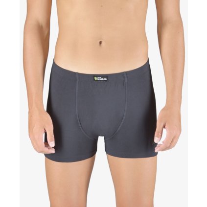 GINA pánské boxerky kratší nohavička, šité, s potiskem Eco Bamboo 73129P - tm. šedá olivová 50/52 (Velikost 50/52, Barva tm. šedá olivová)