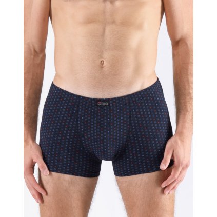 GINA pánské boxerky kratší nohavička, šité, s potiskem 73132P - lékořice brandy 46/48 (Velikost 46/48, Barva lékořice brandy)