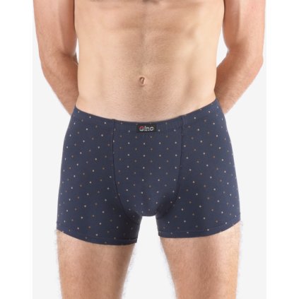 GINA pánské boxerky s kratší nohavičkou, kratší nohavička, šité, s potiskem 73133P - lékořice bronzová 50/52 (Velikost 50/52, Barva lékořice bronzová)