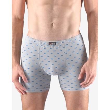 GINA pánské boxerky delší nohavička, šité, s potiskem 74146P - sv. šedá šalvěj 50/52 (Velikost 50/52, Barva sv. šedá šalvěj)