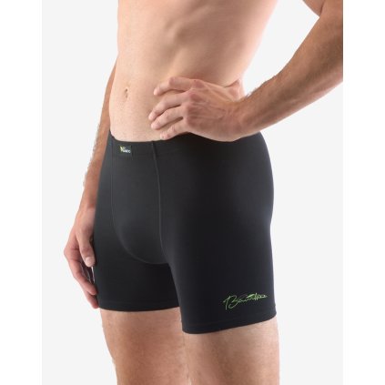 GINA pánské boxerky s delší nohavičkou, delší nohavička, šité, s potiskem Eco Bamboo 74158P - dunaj pomnenková 46/48 (Velikost 46/48, Barva dunaj pomnenková)