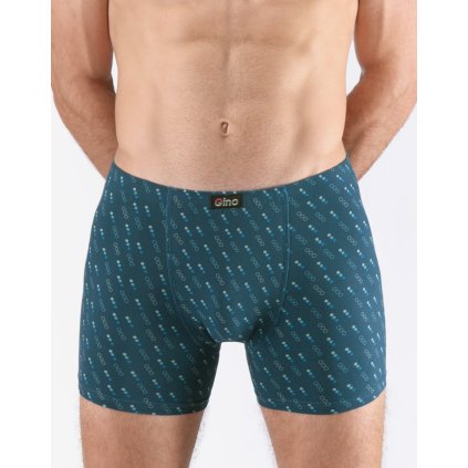 GINA pánské boxerky s delší nohavičkou, delší nohavička, šité, s potiskem 74171P - petrolejová dunaj 46/48 (Velikost 46/48, Barva petrolejová dunaj)