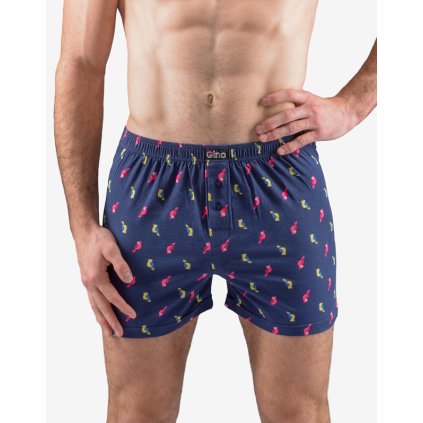 GINA pánské trenky volné, šité, s potiskem 75199P - lékořice šípková 46/48 (Velikost 46/48, Barva lékořice šípková)