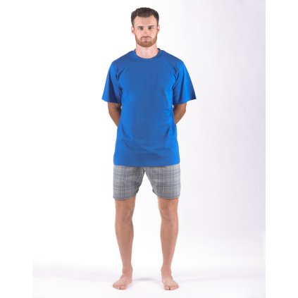 GINA pánské pyžamo krátké pánské, šité, s potiskem Pyžama 2024 79168P - atlantic šedá L (Velikost L, Barva atlantic šedá)