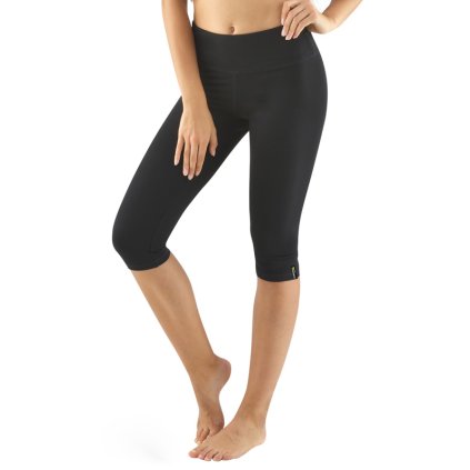 GINA dámské capri legíny sportovní, šité, klasické, jednobarevné ECO Bamboo Sport 95036P - černá L/XL (Velikost L/XL, Barva černá)