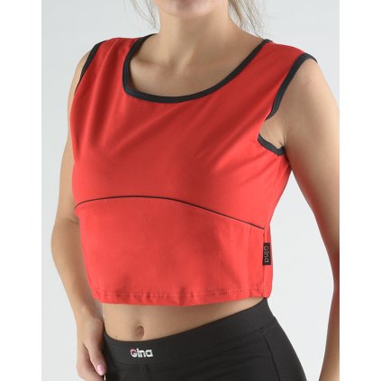GINA dámské top tílko, širší ramínka, šité 97020P - třešňová černá L (Velikost L, Barva třešňová černá)