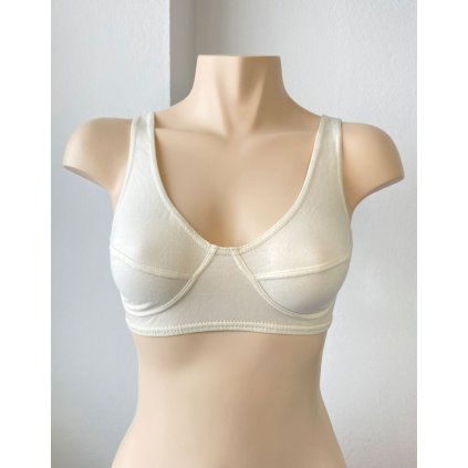 GINA dámské podprsenka sportovní, bez kostice, šité, jednobarevné 97025P - tělová S (Velikost S, Barva tělová)