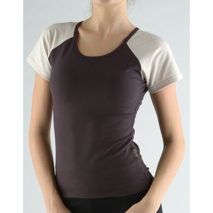 GINA dámské tričko s krátkým rukávem, krátký rukáv, šité 98002P - melta písková S (Velikost S, Barva melta písková)