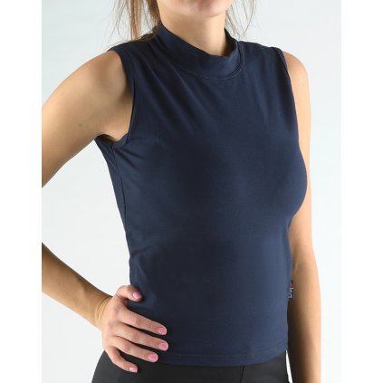 GINA dámské tričko bez rukávů, skampolo, šité, jednobarevné 98016P - lékořice S (Velikost S, Barva lékořice)