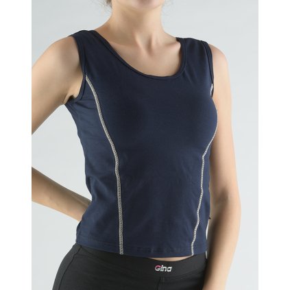 GINA dámské tílko, širší ramínka, šité 98021P - lékořice písková M (Velikost M, Barva lékořice písková)