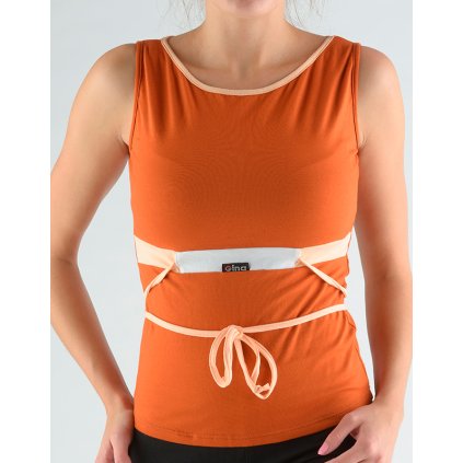 GINA dámské tílko, širší ramínka, šité 98062P - jantarová L (Velikost L, Barva jantarová)