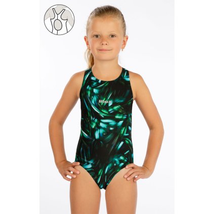 Jednodílné sportovní dívčí plavky 6F399 LITEX