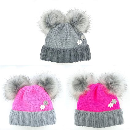 Pletené čepice Ascona (Barva růžová/šedá, Velikost uni)