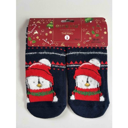 Dámské Vánoční thermo ponožky s protiskluzovým chodidlem