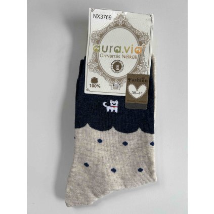 Dámské obrázkové ponožky 100% bavlněné