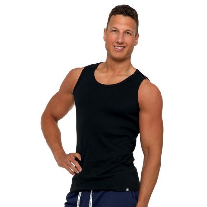 Bavlněné pánské tílko Basic černé (Velikost 3XL)