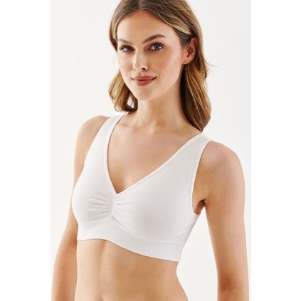 Bezešvá podprsenka Top Shape bílá (Velikost S/M)