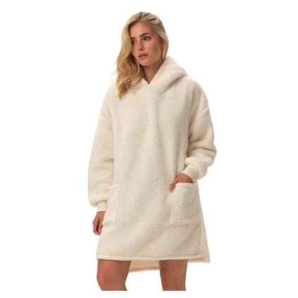 Beránková maxi mikina Fune krémově bílá (Velikost S/M)