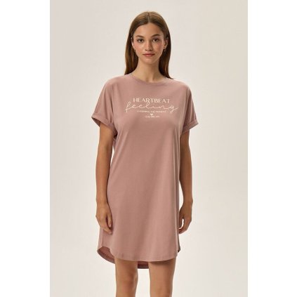 Bavlněná dámská noční košilka Freja starorůžová