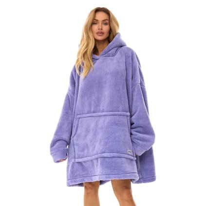 Maxi mikina Hoodie fialová